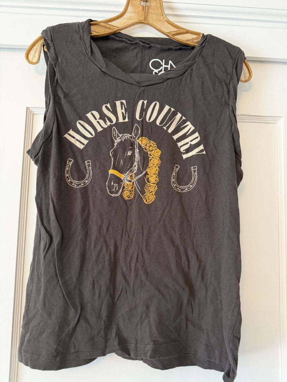 CHA Black 'Horse Country' Women's Muscle Tee